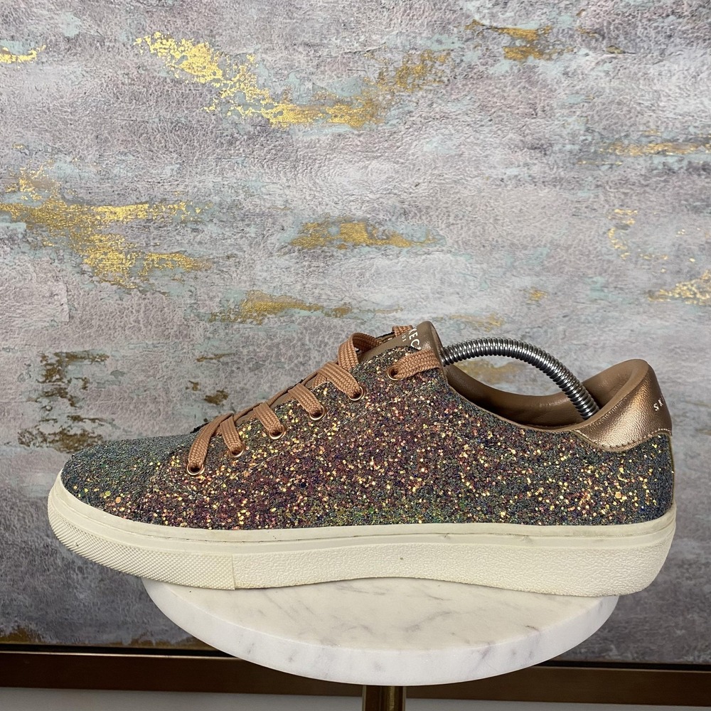 Skechers Shoes Womens Size 11 Multicolor Glitter Memory Foam Sneakers SN 73556 - Picture 6 of 11